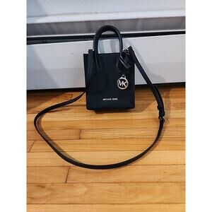 $348 Michael Kors Mercer XS NShopper Crossbody Black Leather Bag NWOT